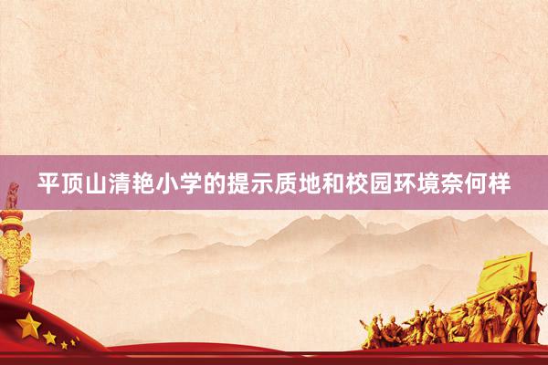 平顶山清艳小学的提示质地和校园环境奈何样